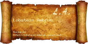 Lobstein Ambrus névjegykártya